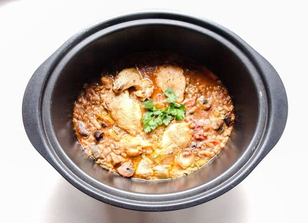 Chicken Leek and Barley Stew in the Slow Cooker 