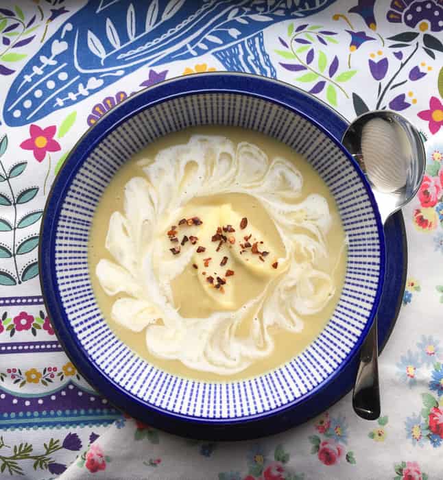 A seasonal bowl of Spicy Parsnip and Apple Soup
