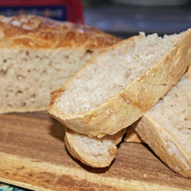 Slices of No-knead bread