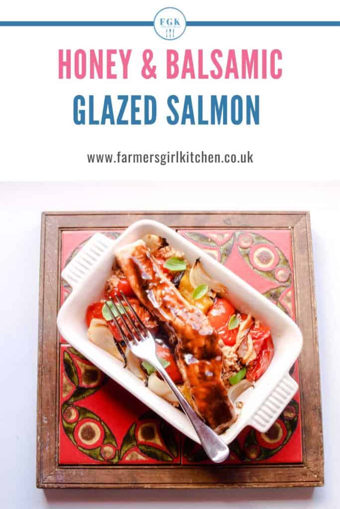 A fillet of Honey & Balsamic Glazed Salmon on couscous