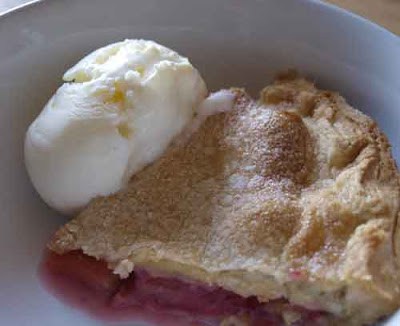 A slice of Quick an d Easy Rhubarb Tart