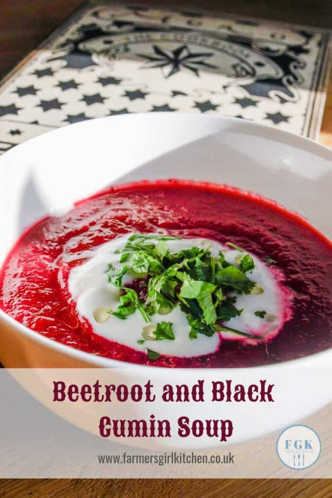 A stunning rich red bowl of Beetroot and Black Cumin Soup #beetroot #soup #recipe