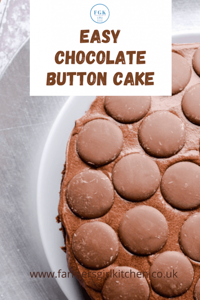 Half Chocolate Button Cake top down
