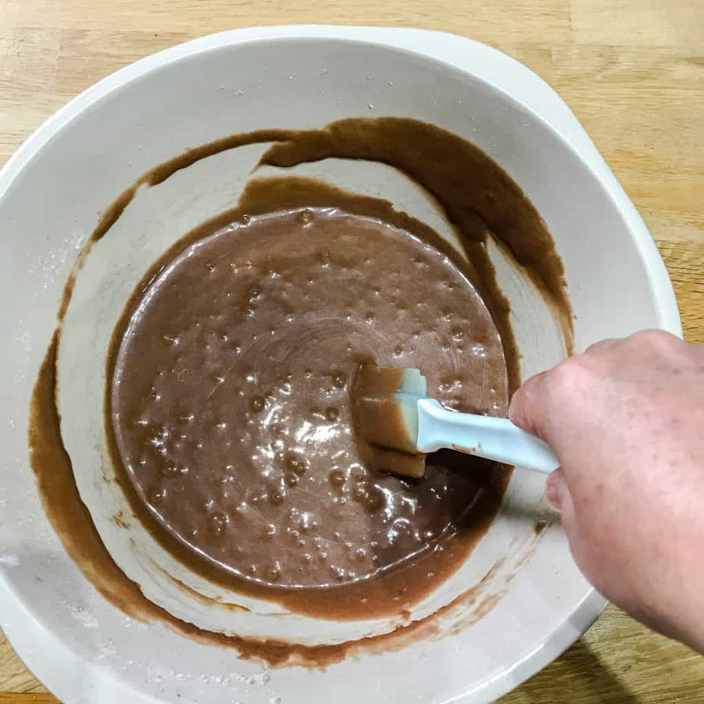 Bowl of chocolate cake mix