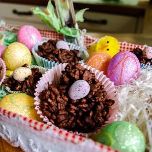 Easy Chocolate Krispies Easter Nests
