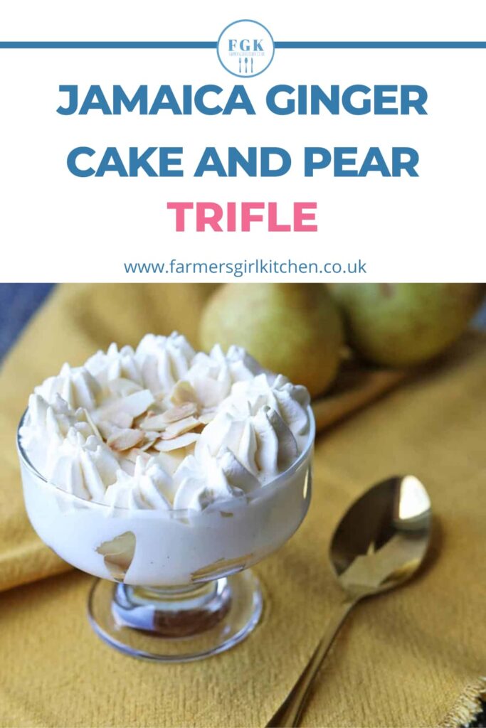 Jamaica Ginger Cake & Pear Trifles one trifle with spoon