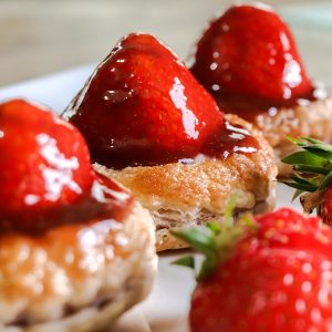 Strawberry Tarts made with puff pastry