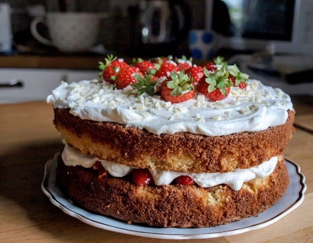 White Chocolate Strawberry Cake is perfect for a celebration