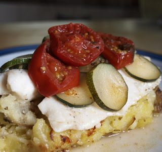 Mediterranean Fish on herbed potato mash