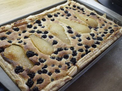 Pear and Blackberry Frangipane Tart