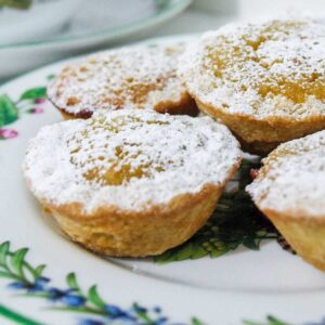 Mini Treacle Tarts on plate