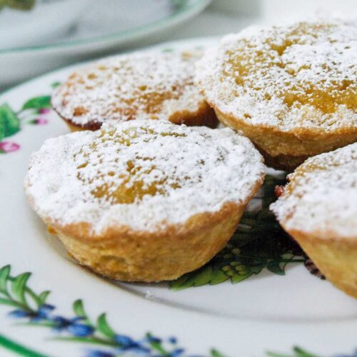 Mini Treacle Tarts on plate