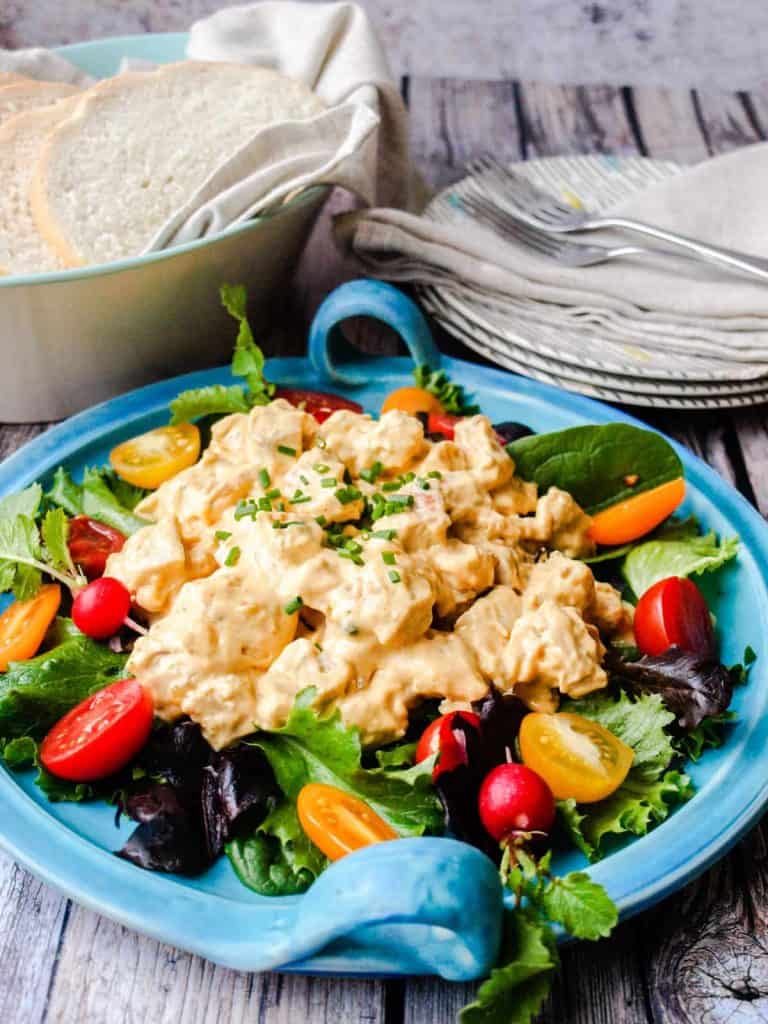 Salad plate with Coronation Turkey