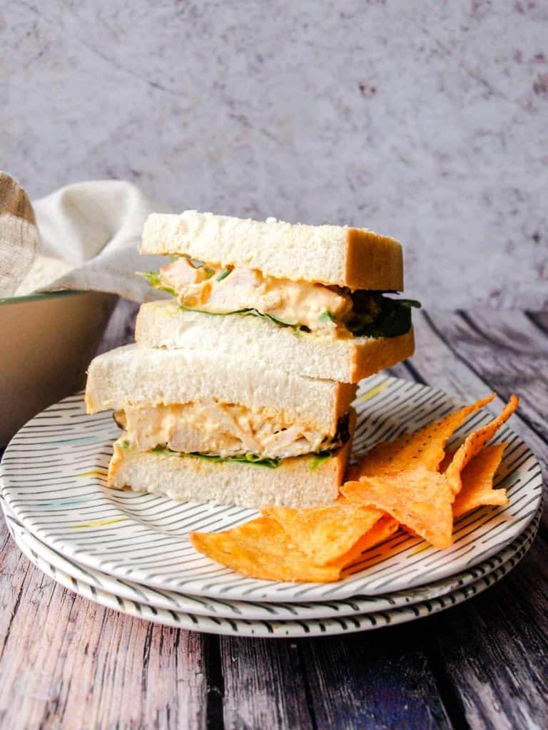 Coronation Turkey Sandwich with Tortilla chips