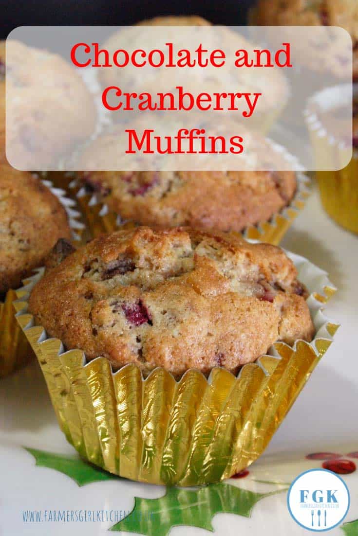 Chocolate and Cranberry Muffins are filled with chocolate, cranberries, orange, and nuts, easy to make and so delicious #chocolate #cranberry #muffins #recipe #holiday #baking