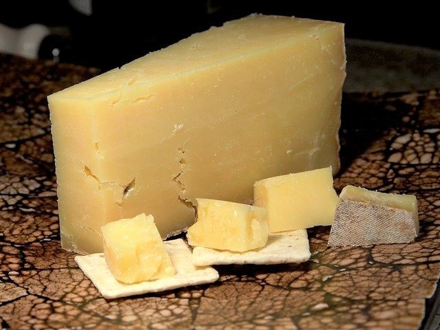 Piece of cheddar cheese