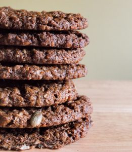 A stack of delicious Treacle Oat Cookies