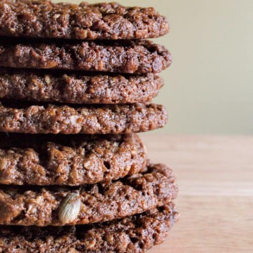 A stack of delicious Treacle Oat Cookies