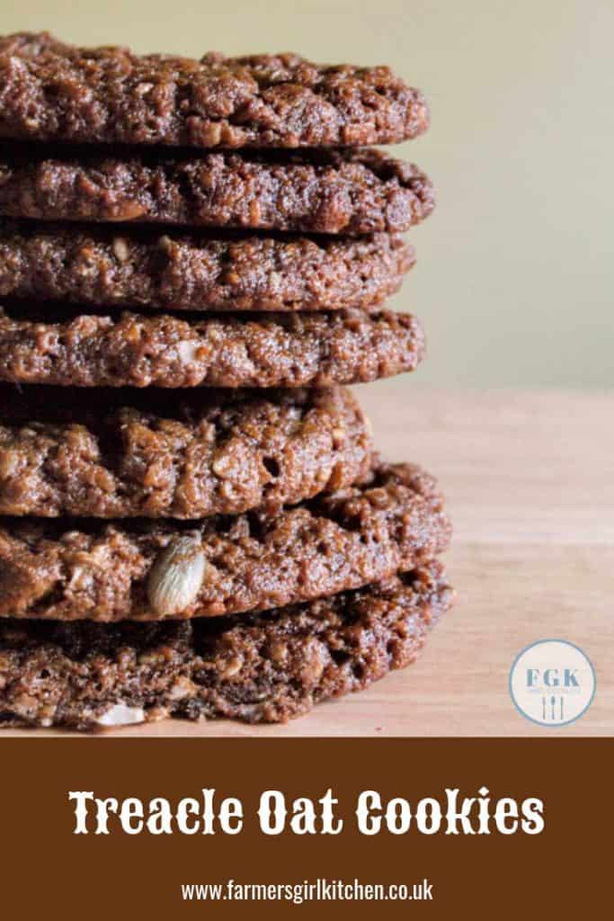Easy Treacle Oat Cookies, crisp sweet and oaty cookies to fill your cookie jar #cookies #treacle #oats #recipe