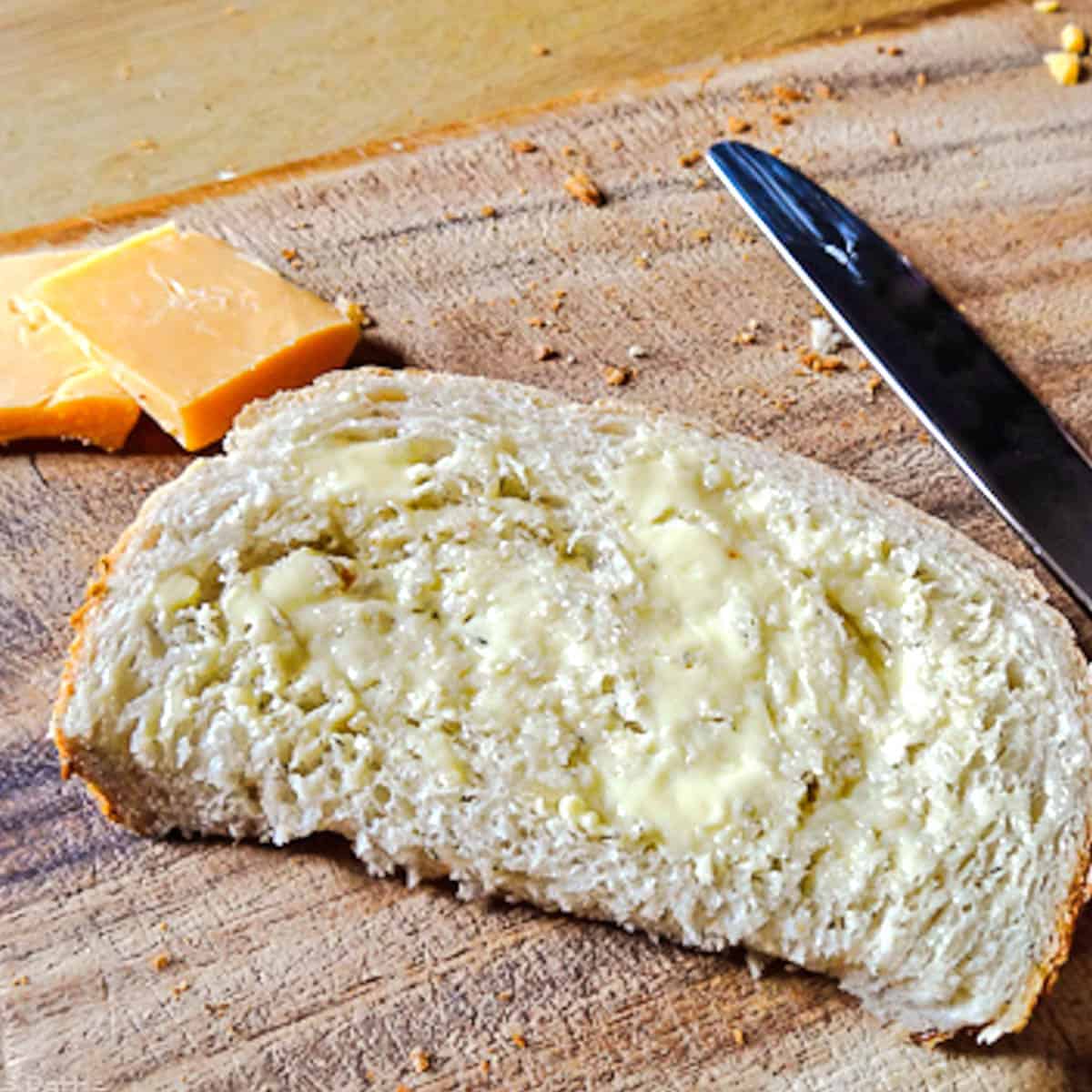 Dill & Onion Bread buttered with cheese