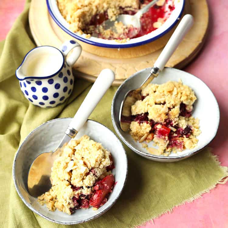 Peach and Blackberry Almond Crumble