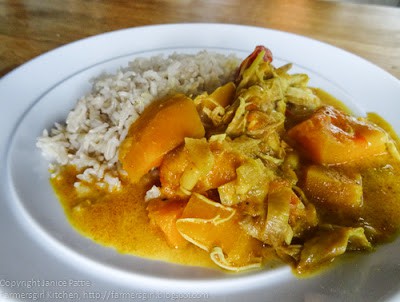 plate of curry with rice