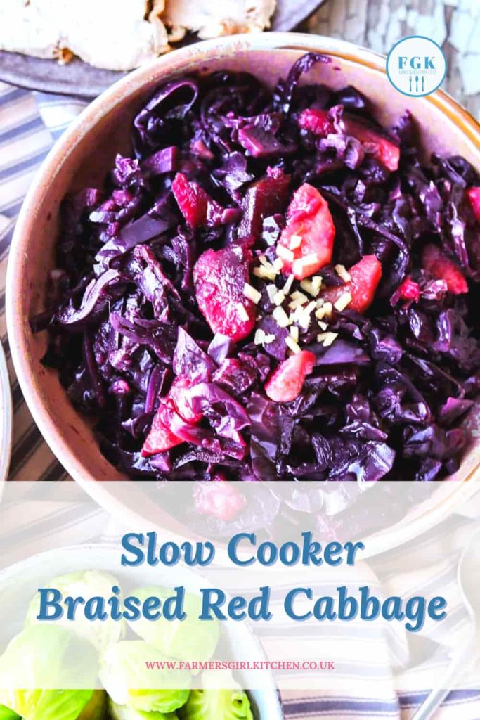 Bowl of Slow Cooker Braised Red Cabbage
