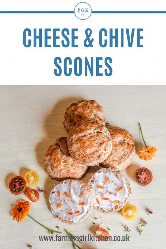 Cheese & Chive Scones with Herb Crean Cheese