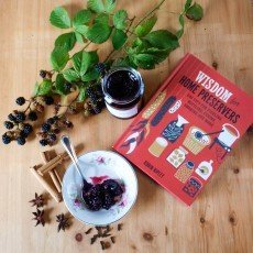 blackberry jam, book and blackberries