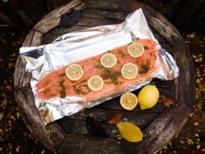 salmon on foil