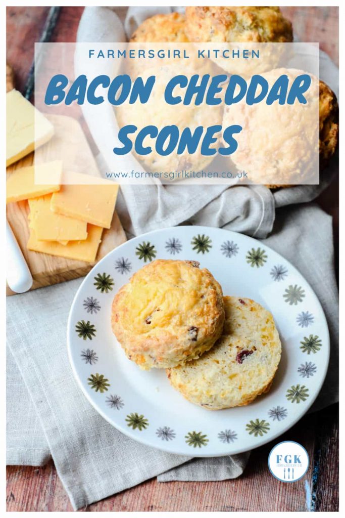 Bacon Cheddar Scones with cheese