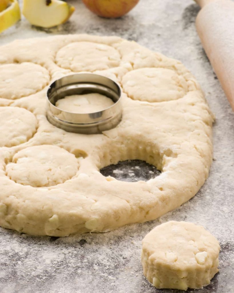 cut scones from dough 