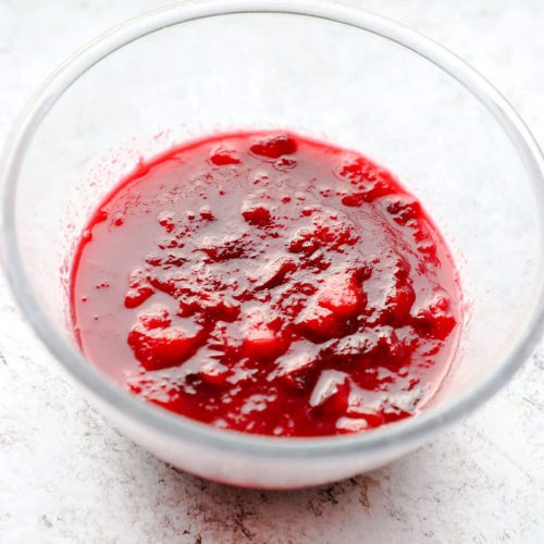 Bowl of Plum Compote for Cinnamon Spice Pancakes