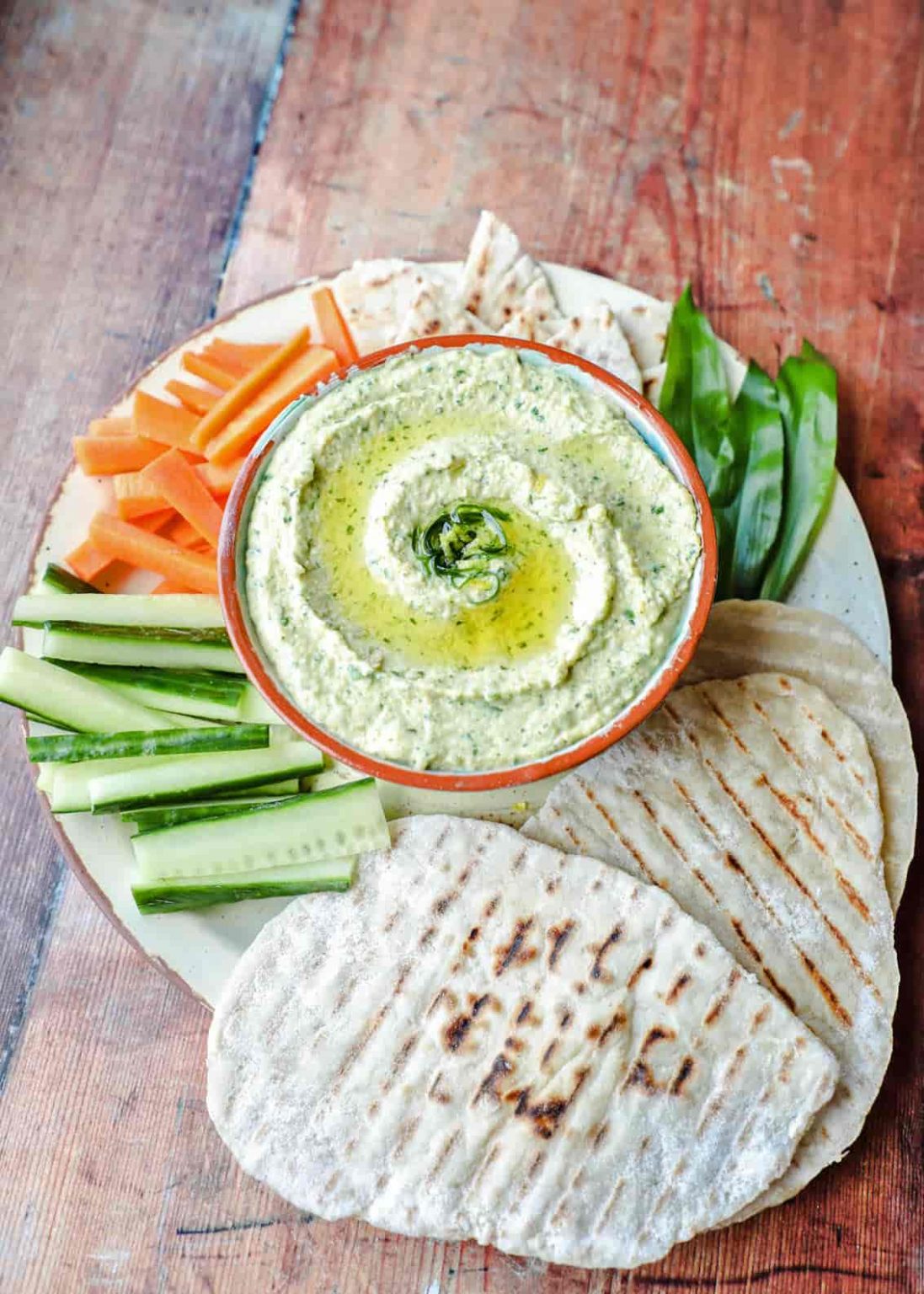Easy Wild Garlic Hummus Recipe Farmersgirl Kitchen