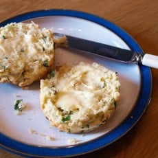 Cheese and Wild Garlic Scones are delicious served with butter
