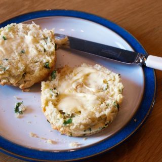 Cheese and Wild Garlic Scones are delicious served with butter