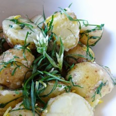 New potatoes in Wild Garlic and Lemon dressing
