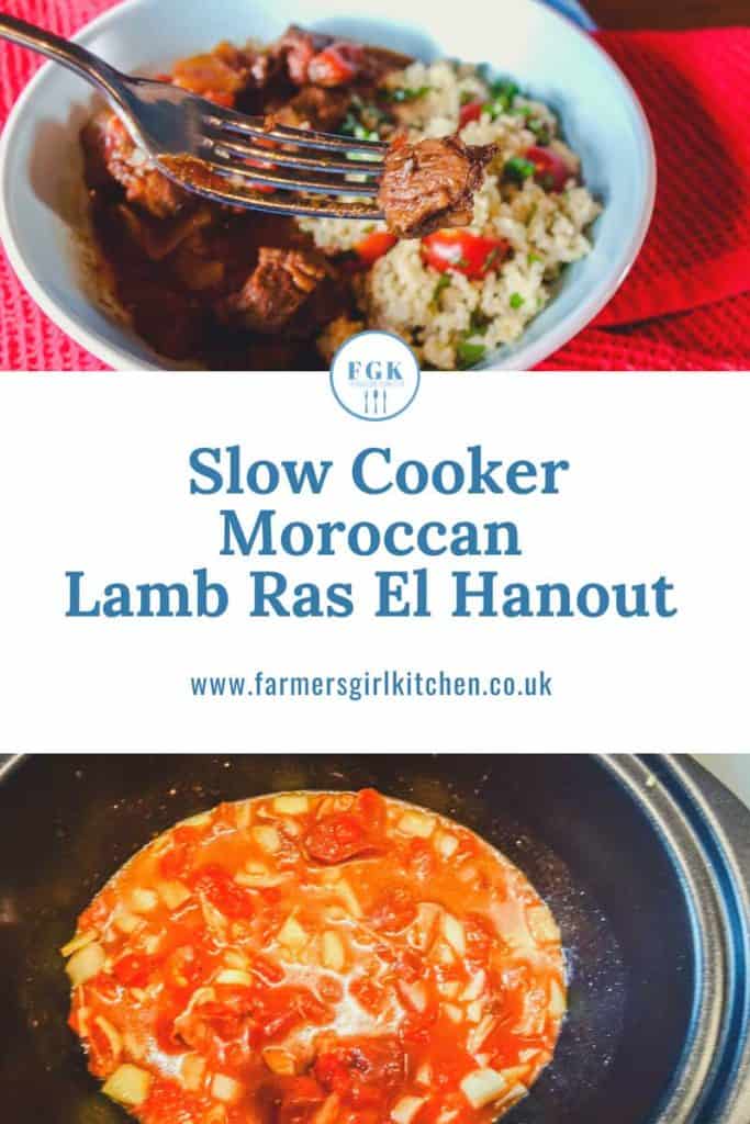 Slow Cooker and bowl of Lamb stew