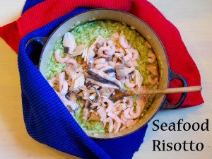 casserole of seafood risotto