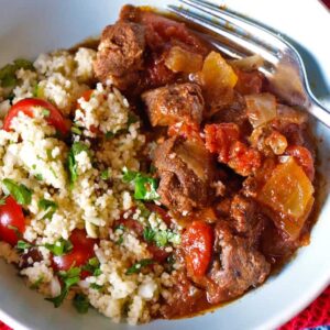 lamb ras el hanout with couscous.