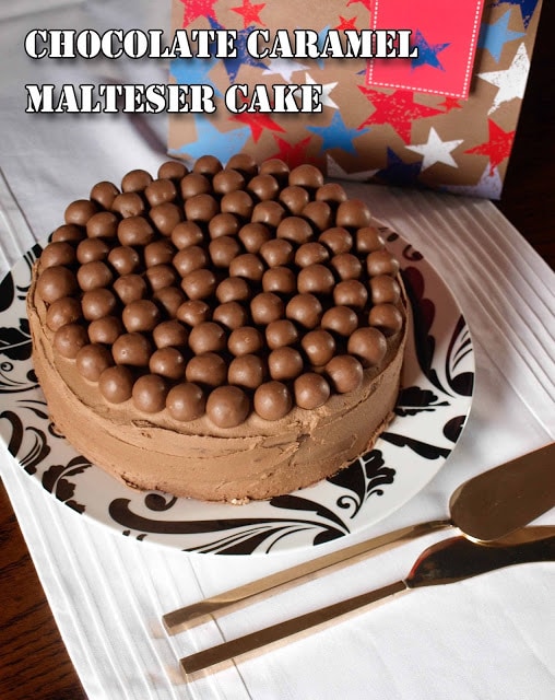 Chocolate Caramel Malteser Cake, so simple and so impressive