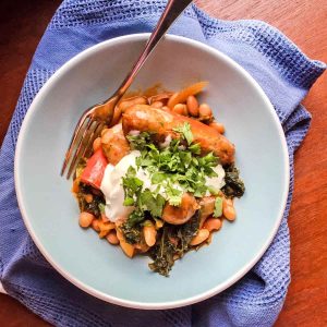 sausage casserole in bowl