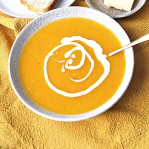 Slow Cooker Butternut Squash soup with ginger