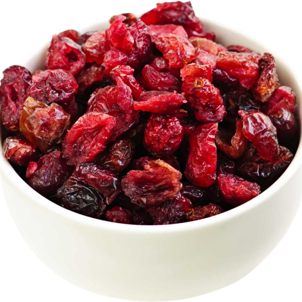 dried cranberries in a bowl
