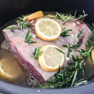 Lamb with lemon and rosemary in slow cooker