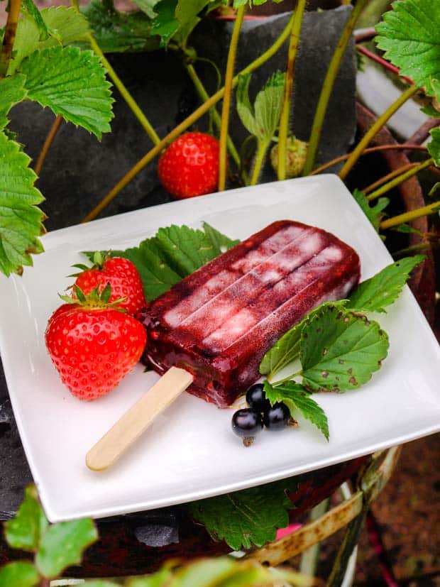 Strawberries and ice lolly