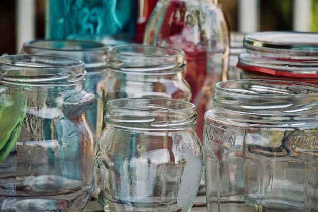 Glass jam jars