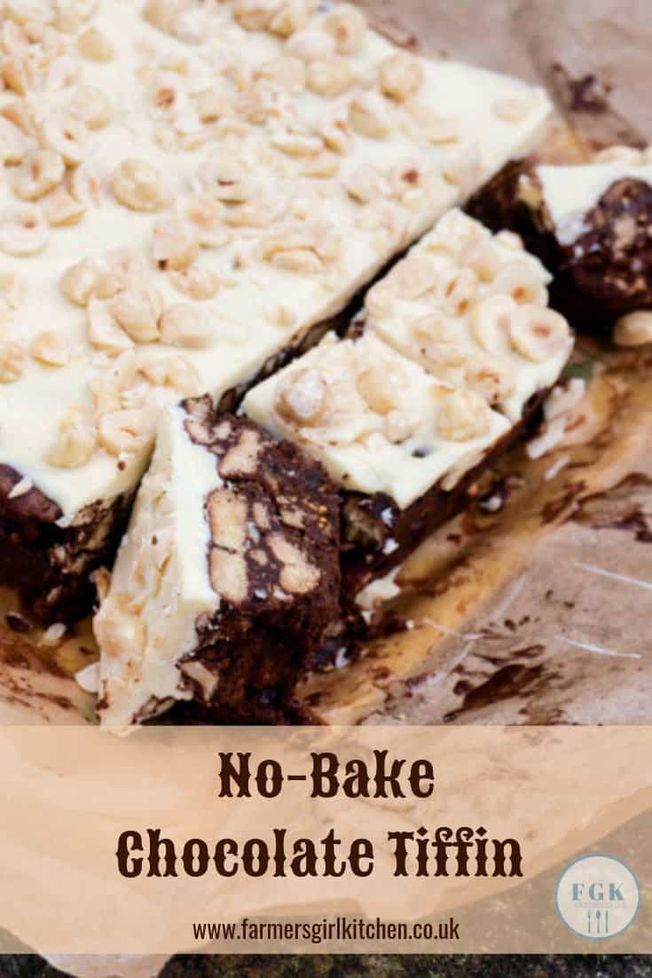 No Bake Chocolate Tiffin is a delicious combination of chocolate,, biscuits (cookies), dried fruit and nuts, a real treat that everyone loves #chocolate #nobkae #tiffin #dessert #cookies
