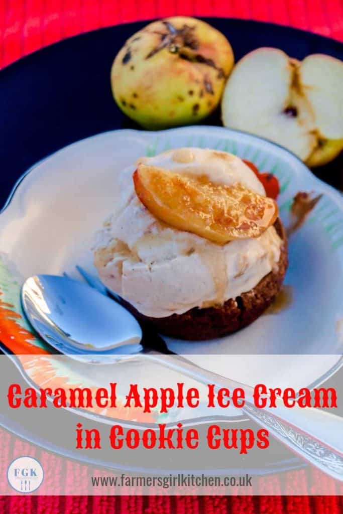 Caramel Apple Ice Cream in Cookie Cups