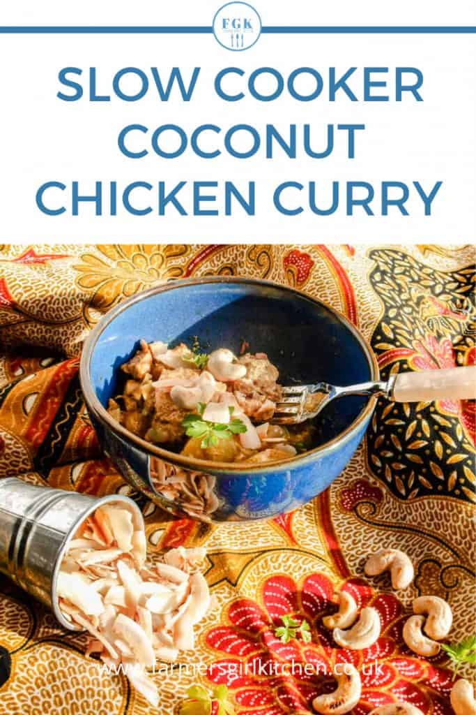 Slow Cooker coconut chicken Curry in bowl